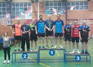 Podium equipos. de izq a dch. Alberto, Jose Maria y Fito