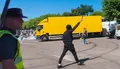Imágenes del simulacro realizado este lunes en la Plaza Mayor de El Puente de Sanabria