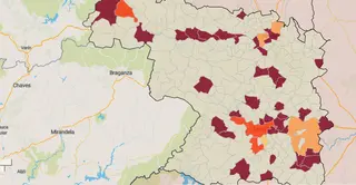 Mapa de la incidencia en los municipios de Zamora este jueves