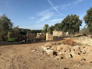 Imagen de las obras en las Aceñas de Gijón