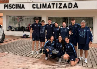 Los nadadores del Club San José Obrero que se desplazaron a Cáceres