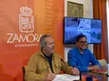Francisco Guarido y Pablo Novo durante la presentación del proyecto este martes