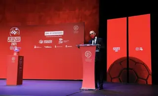 Rubiales en la presentación de unos play-off