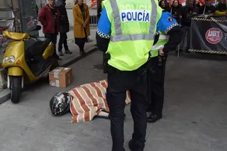 Simulacro CCOO Accidente laboral Motorista. Archivo