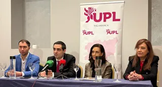 El cabeza de lista de UPL por Salamanca, Carlos Javier Salgado, acompañado de otros miembros de UPL en la presentación de la candidatura hace unos días.