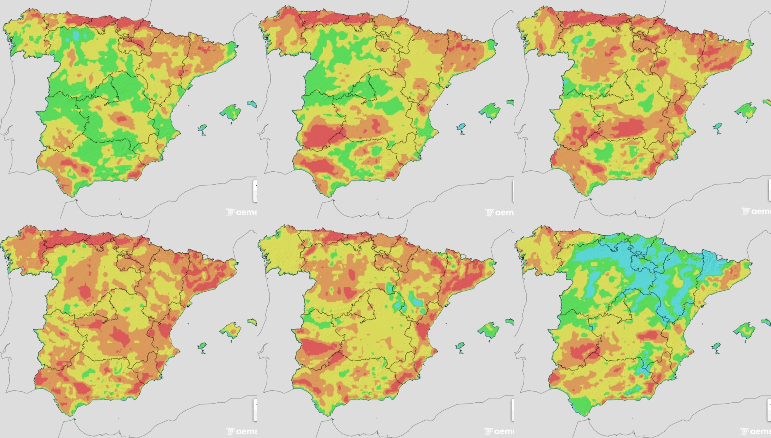 Mapa de riesgo de incendios desde el martes hasta el domingo