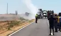 Incendio de un tractor. Archivo