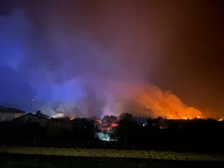 Imagen del incendio en Puercas. Archivo