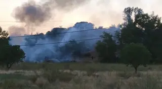 Incendio en una carretera. Archivo