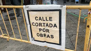      Calle cortada por obras-Archivo