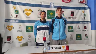 Saulo Hernández y Erikas Kalinicenko en rueda de prensa