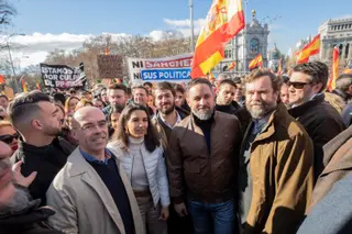 Gallardo junto a los líderes de VOX. Foto: Twitter