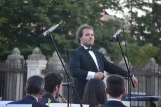 Manuel Alejandro López, director de la Banda de Música de Zamora, en un concierto. Archivo