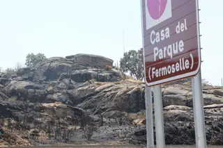 Imagen de las zonas quemadas en la zona de Fermoselle tras el incendio
