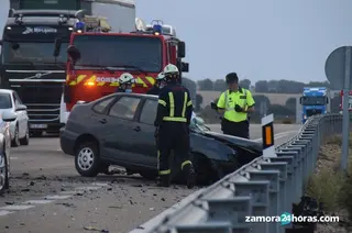 Accidente en la N-122 en Zamora. Archivo