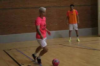 Hugo Gómez, entrenando con River Zamora FS