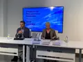 José Luis Barrigón y Leticia García durante la presentación de los presupuestos en la sede del PP