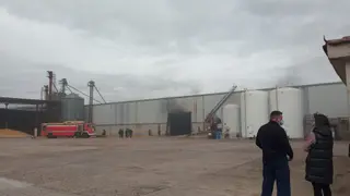 Imagen del incendio en la cooperativa