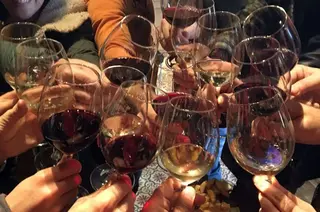 Brindis copa vino