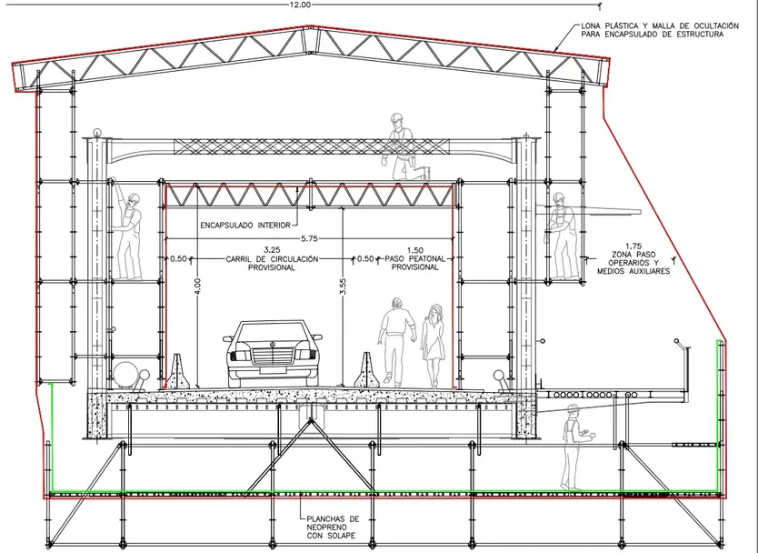 Plano de las futuras obras en el Puente de Hierro de Zamora