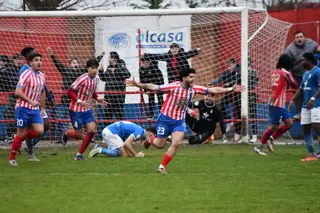 El Atlético Tordesillas celebra uno de sus goles frente al Villaralbo este domingo | Henar García. RRSS Atlético Tordesillas