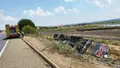 Imagen del camión accidentado