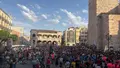 Afición Del Zamora En La Plaza Mayor Para Ver La Pantalla Gigante