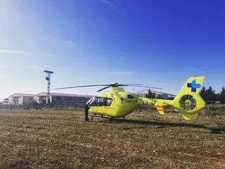 El helicóptero del Sacyl en Pereruela