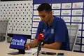 Saulo Hernández en rueda de prensa tras la derrota ante el Tizona Burgos